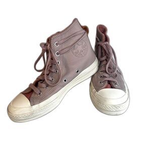 Converse Chuck Taylor Pink Leather Faux Fur Lined High Top Counter Climate 6.5